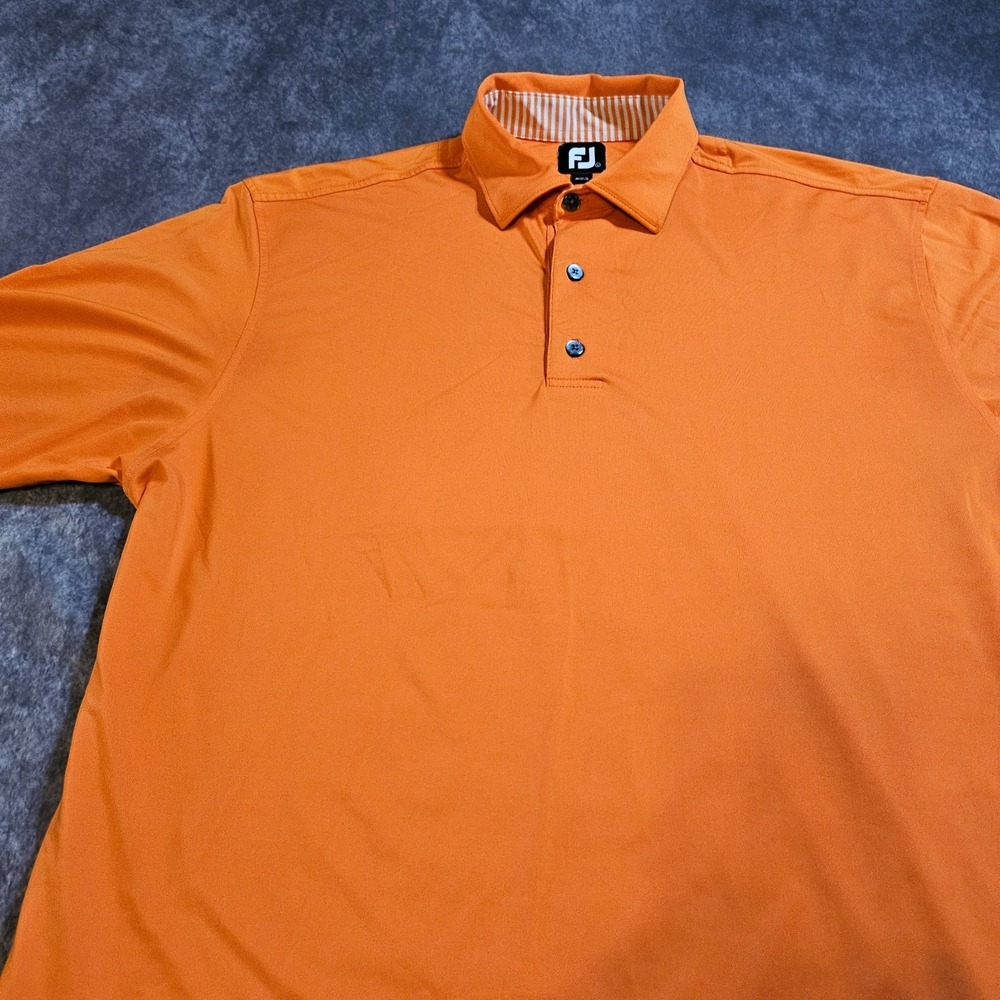 Foot Joy Mens Golf Polo SZ L Orange Short Sleeve Shirt Casual,Active Wear,Golf